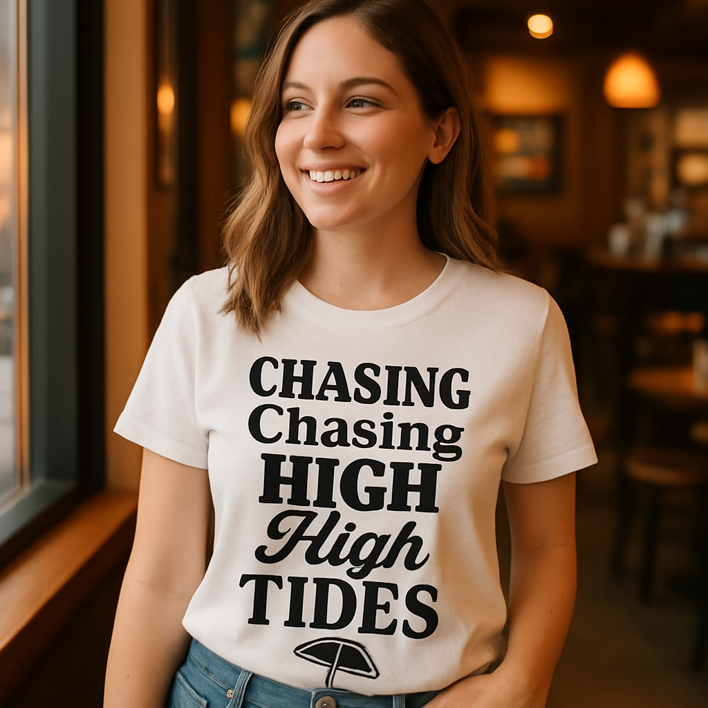 Chasing High Tides Beach Babe T-Shirt – Trendy Summer Coastal Vibes Tee with Umbrella Graphic for Ocean Lovers Beach%20Babe%20prompt%20%2320%20lifestyle%20mockup.png