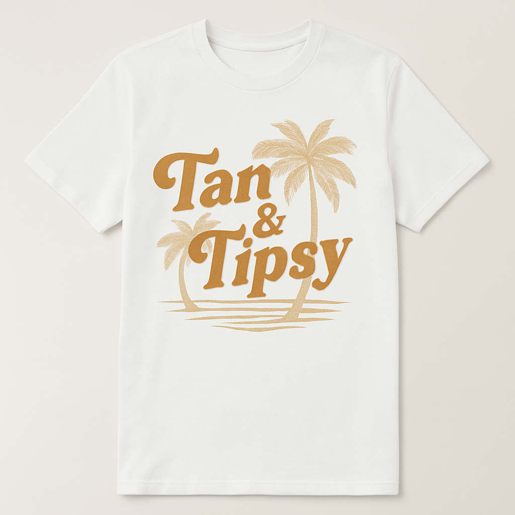 Tan & Tipsy Beach Babe T-Shirt – Cute Retro Palm Tree Summer Party Tee for Sun Lovers, Girls Trip, Vacation & Tropical Vibes Apparel Beach%20Babe%20prompt%20%2324%20studio%20mockup.png