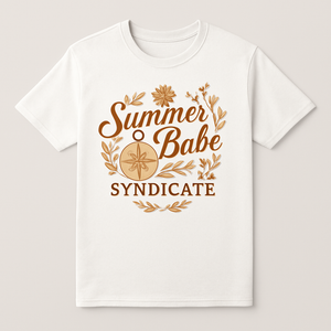 Summer Babe Compass T-Shirt – Boho Beach Girl Tee with Floral Design, Nautical Syndicate Shirt for Summer Vibes & Coastal Style Beach%20Babe%20prompt%20%2326%20studio%20mockup.png