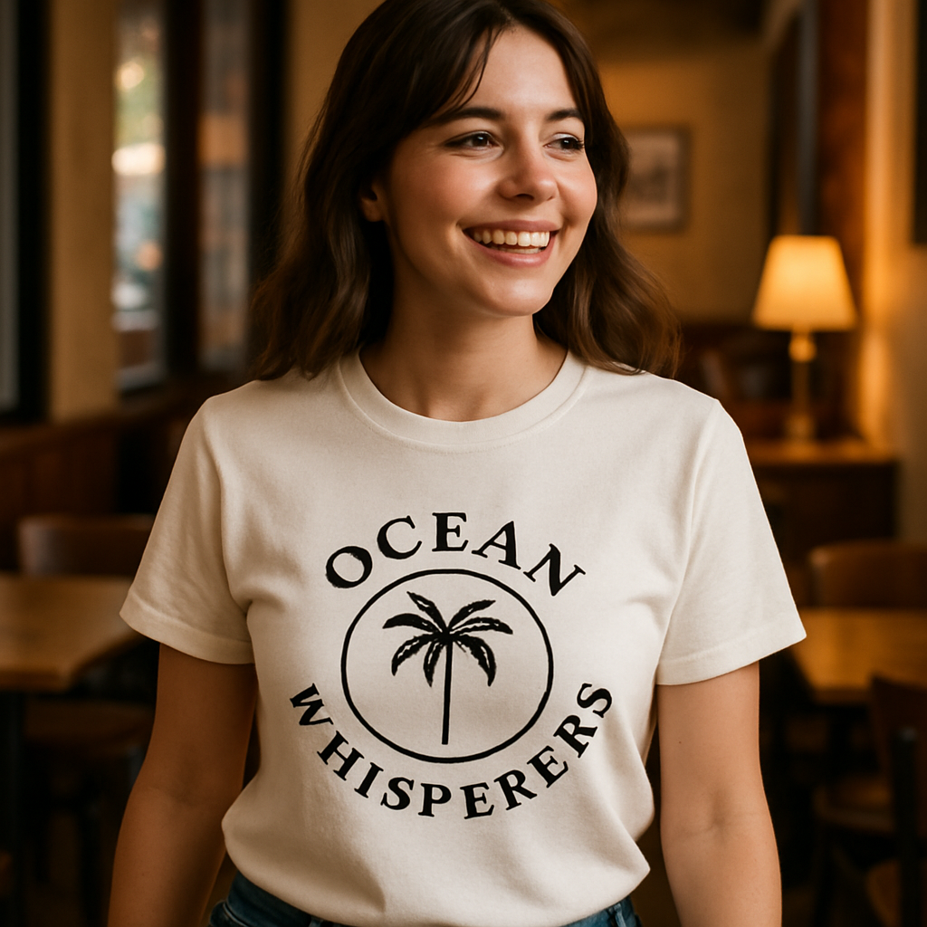 Ocean Whisperers Palm Tree Beach Babe T-Shirt – Coastal Aesthetic, Summer Vibes, Cute Tropical Graphic Tee for Beach Lovers Beach%20Babe%20prompt%20%2327%20lifestyle%20mockup.png
