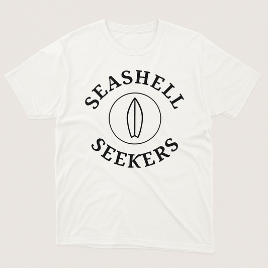 Seashell Seekers Beach Babe T-Shirt – Surfboard Graphic, Coastal Vibes, Cute Summer Beach Shirt for Ocean Lovers Beach%20Babe%20prompt%20%2338%20studio%20mockup.png