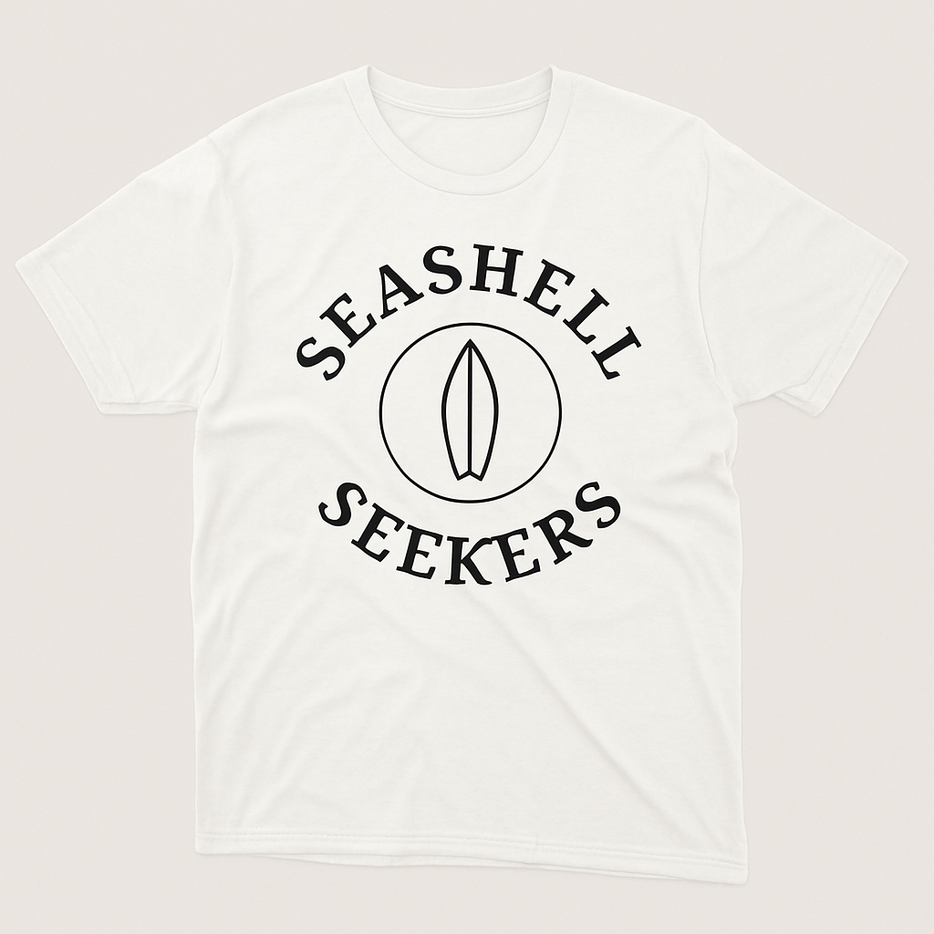 Seashell Seekers Beach Babe T-Shirt – Surfboard Graphic, Coastal Vibes, Cute Summer Beach Shirt for Ocean Lovers Beach%20Babe%20prompt%20%2338%20studio%20mockup.png