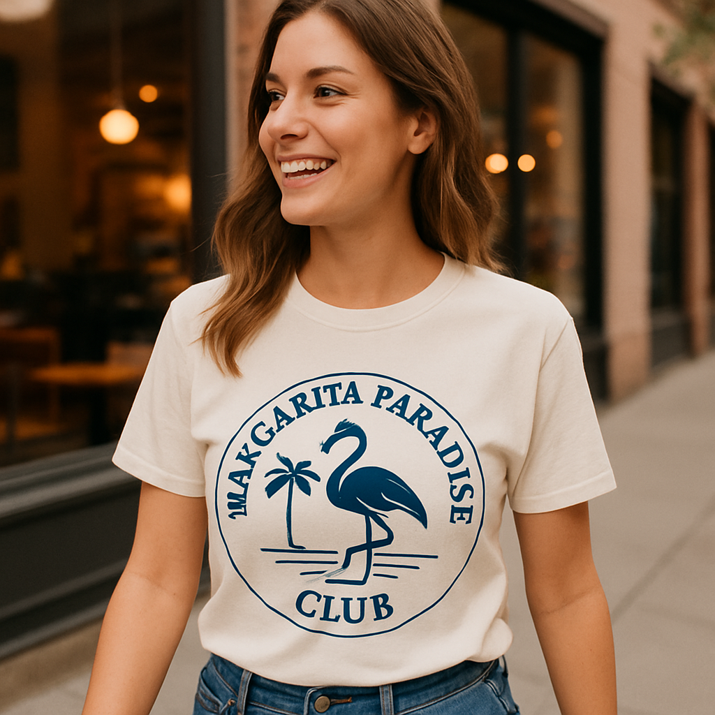 Margarita Paradise Club T-Shirt – Cute Flamingo & Palm Tree Beach Babe Summer Tee, Retro Vacation Aesthetic, Coastal Vibes Shirt Beach%20Babe%20prompt%20%2341%20lifestyle%20mockup.png