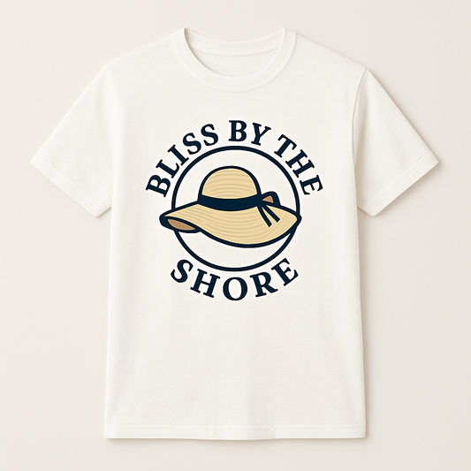 Bliss By The Shore Beach Babe T-Shirt – Cute Sun Hat Graphic, Summer Coastal Vibes, Trendy Beachwear for Women Beach%20Babe%20prompt%20%2348%20studio%20mockup.png