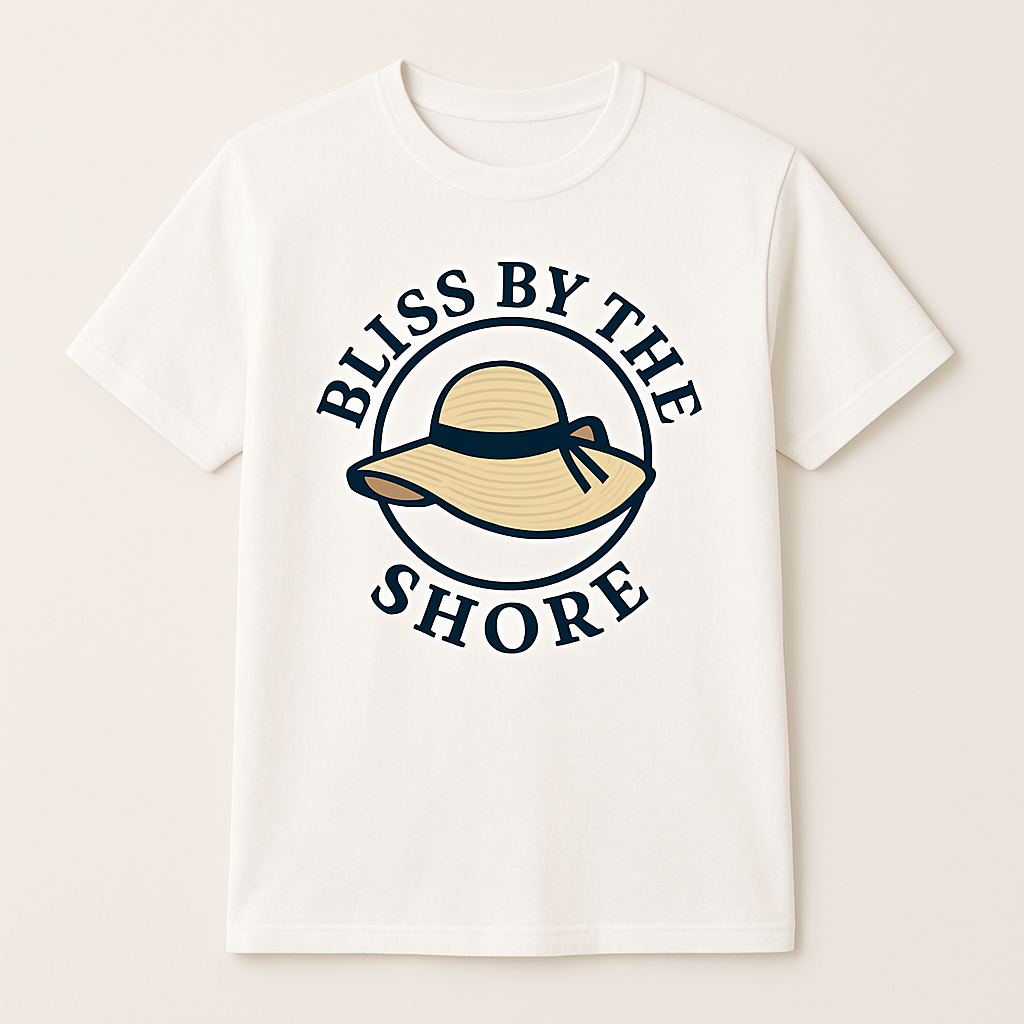 Bliss By The Shore Beach Babe T-Shirt – Cute Sun Hat Graphic, Summer Coastal Vibes, Trendy Beachwear for Women Beach%20Babe%20prompt%20%2348%20studio%20mockup.png