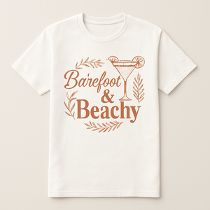 Barefoot & Beachy T-Shirt – Cute Cocktail Graphic, Summer Beach Babe Shirt, Vacation Beachwear, Relaxed Boho Style Tee Beach%20Babe%20prompt%20%2349%20studio%20mockup.png