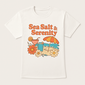 Sea Salt & Serenity Beach Babe T-Shirt – Retro Summer Vibes, Floral, Cocktails & Umbrella Graphic Tee for Beach Lovers Beach%20Babe%20prompt%20%234%20studio%20mockup.png