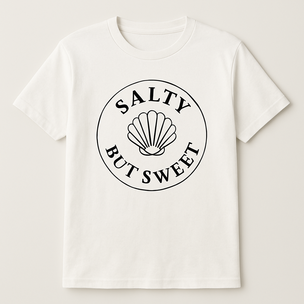 Salty But Sweet Beach Babe T-Shirt – Seashell Graphic, Summer Vibes, Cute Coastal Tee for Ocean Lovers, Trendy Beachwear Apparel Beach%20Babe%20prompt%20%2350%20studio%20mockup.png