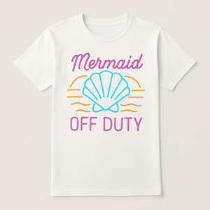 Mermaid Off Duty Neon Shell T-Shirt – Cute Beach Babe Summer Tee, Fun Ocean Vacation Shirt, Coastal Vibes Beachwear for Women Beach%20Babe%20prompt%20%235%20studio%20mockup.png
