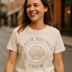 Beach Brunch Crew Shell T-Shirt – Cute Retro Beach Babe Graphic Summer Tee for Coastal Girls, Ocean Lovers, Vacation Vibes Beach%20Babe%20prompt%20%237%20lifestyle%20mockup.png