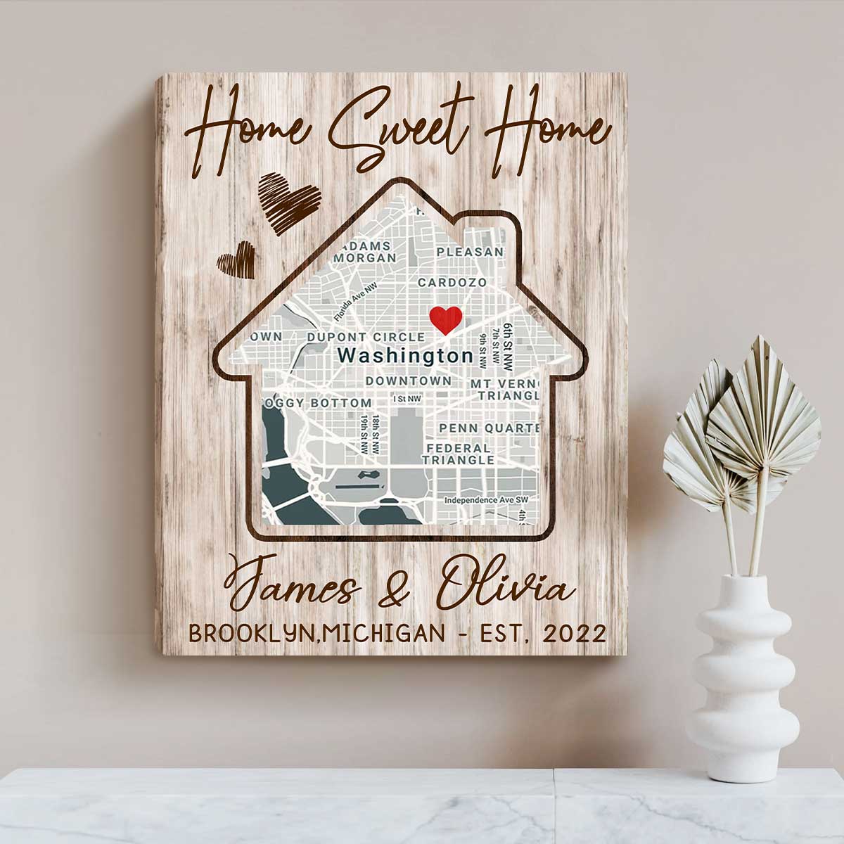 Our First Home Custom Map Print, Best Housewarming Gifts, Gifts for New Homeowners, New House Gifts