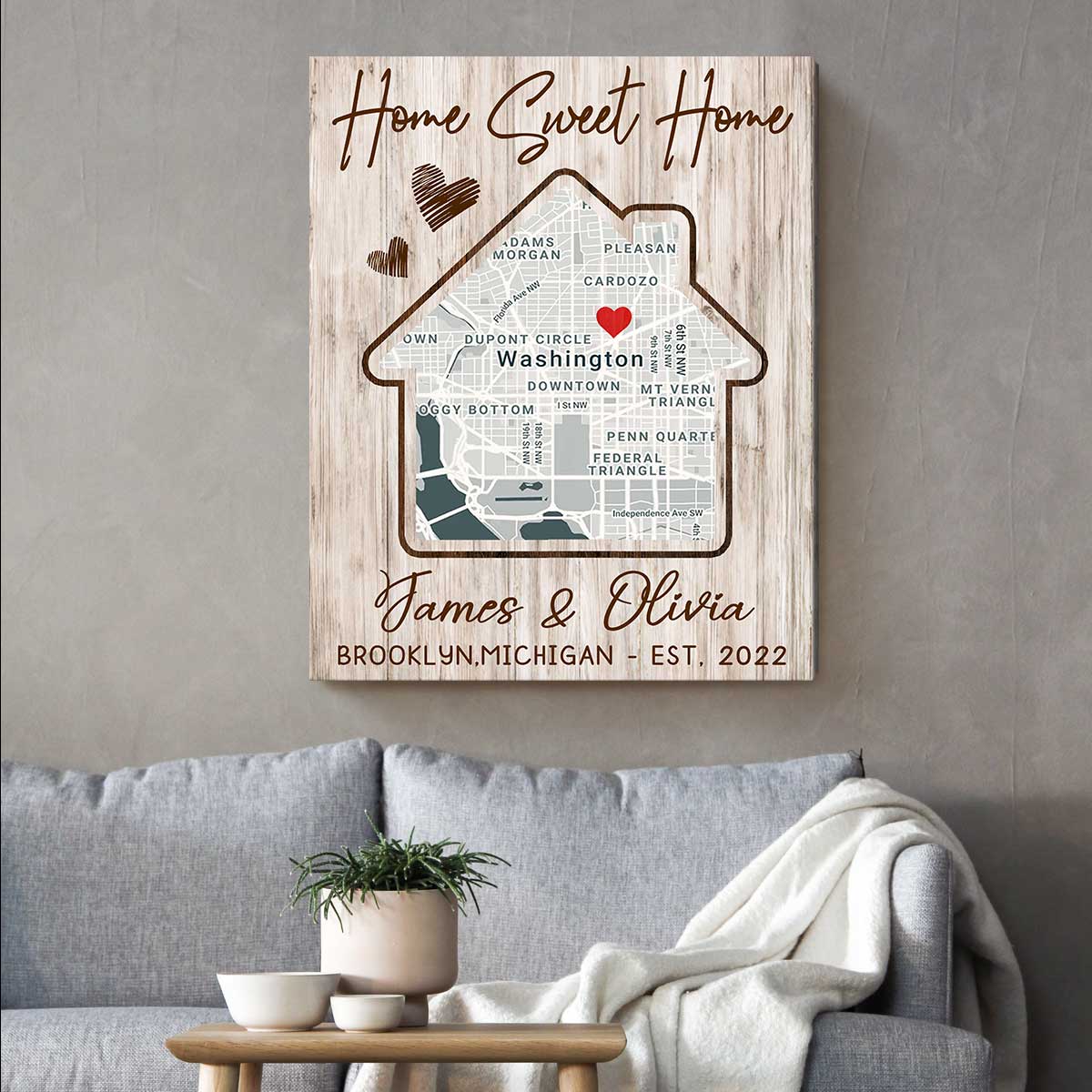 Our First Home Custom Map Print, Best Housewarming Gifts, Gifts for New Homeowners, New House Gifts