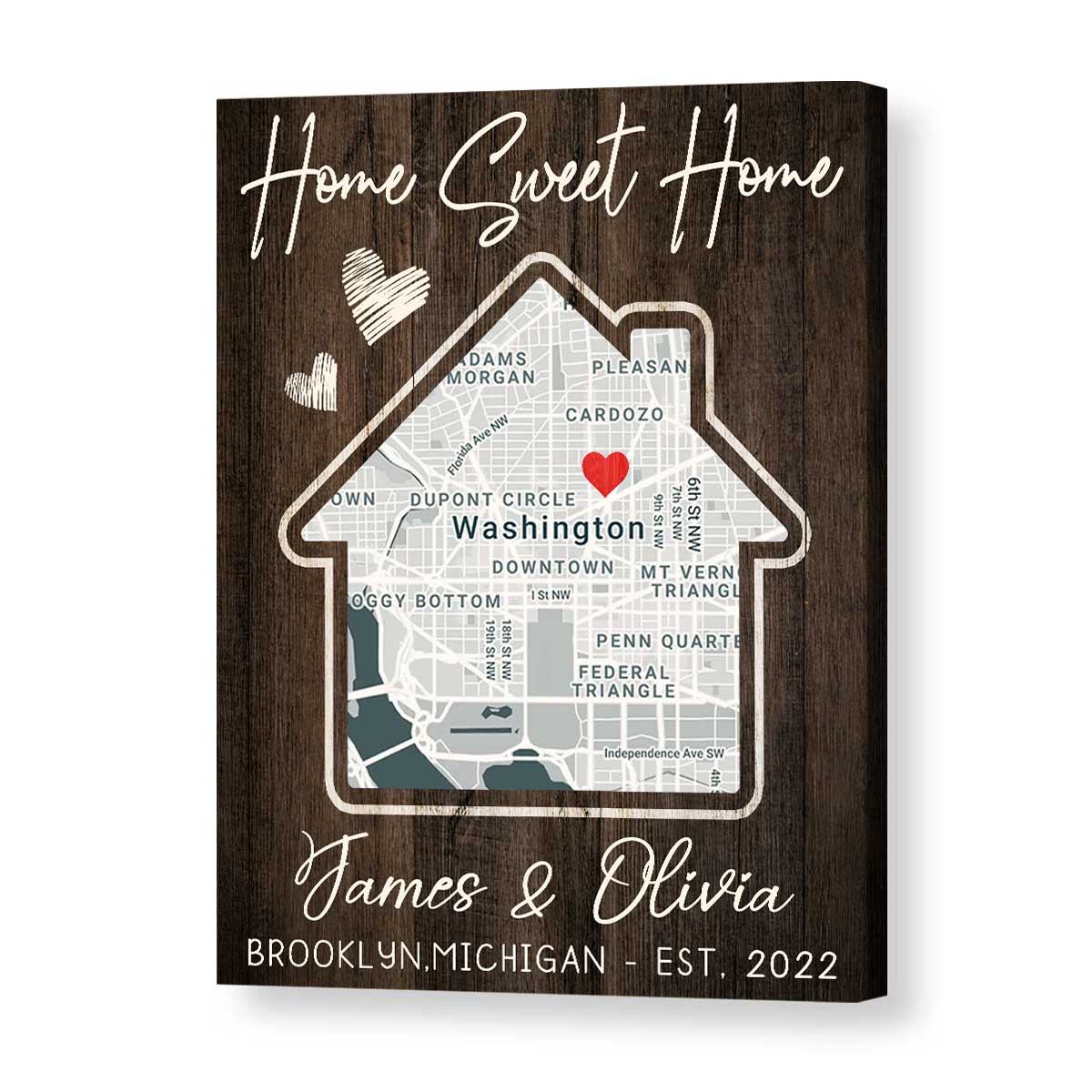 Our First Home Custom Map Print, Best Housewarming Gifts, Gifts for New Homeowners, New House Gifts