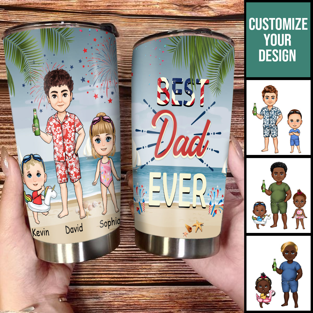 Best Dad Grandpa Ever - Personalized Tumbler - Gift For Father, Grandpa, Family
