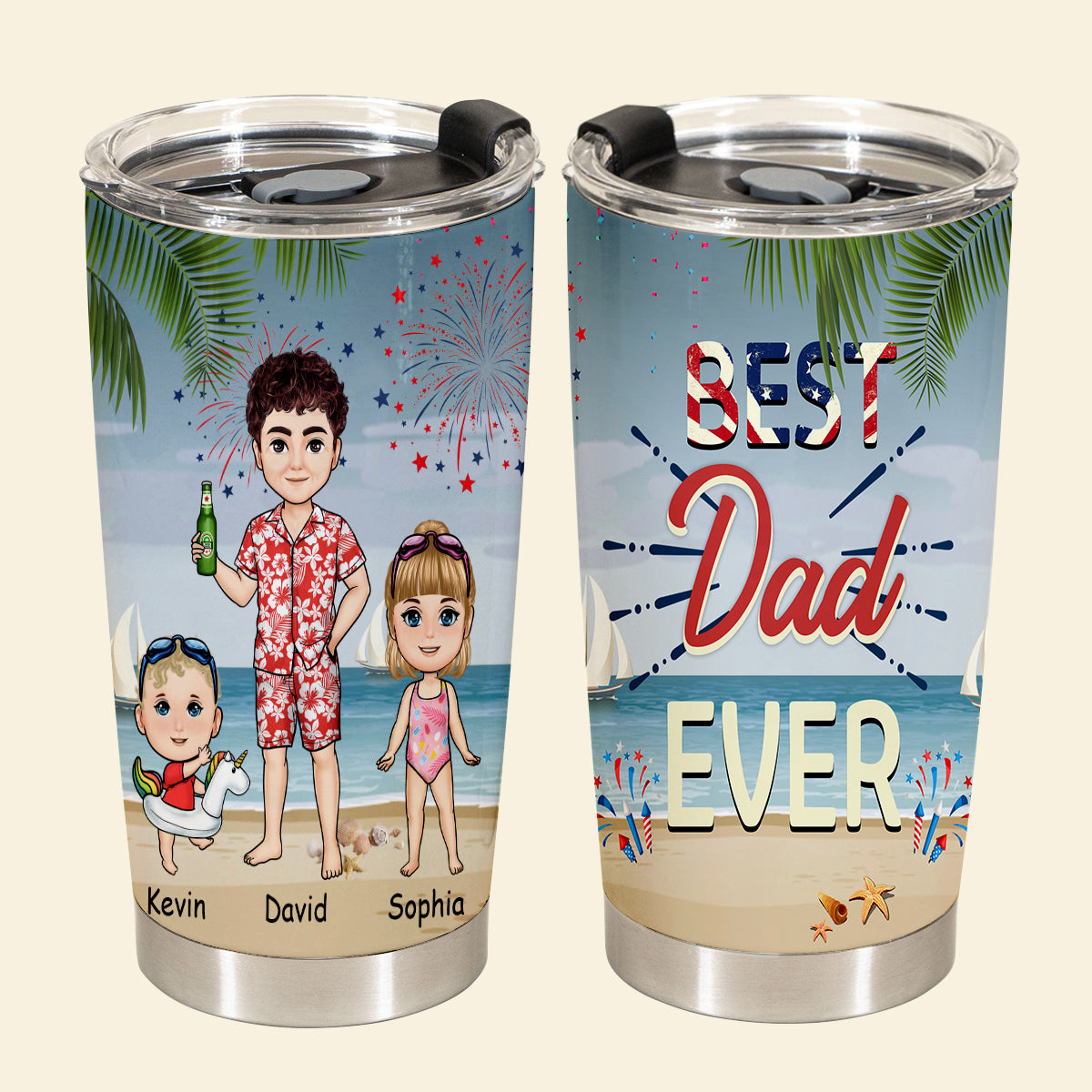 Best Dad Grandpa Ever - Personalized Tumbler - Gift For Father, Grandpa, Family
