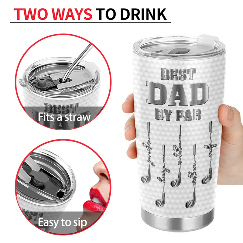 Best Dad Grandpa By Par Golf Clubs - Personalized Tumbler Dads Birthday Gifts Ideas - Happy Birthday dad, Best dads Ever Gifts, Fathers Birthday Gifts - Best Father