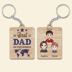 Best Dad In The World - Personalized Acrylic Keychain - Gift For Father, Father's Day