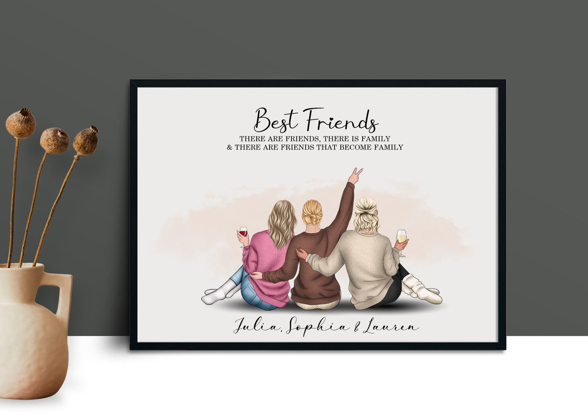 There are friends that become family Group Friendship Print Friends gift Best Friend Gift Best Friend Print Group of Friends Print Gift for Her, Gift for Friends
