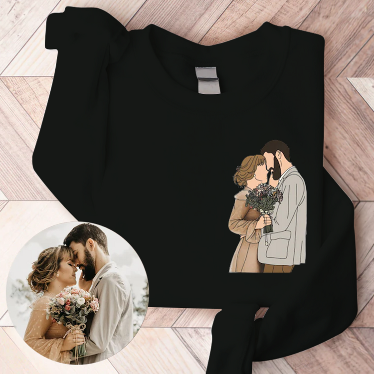 Couple Photo Portrait - Personalized Apparel - Gift For Couple