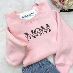 Custom Mama Sweatshirt with Kid Name Personalized Embroidered Shirt Gift For Mother, Mother's Day Gift