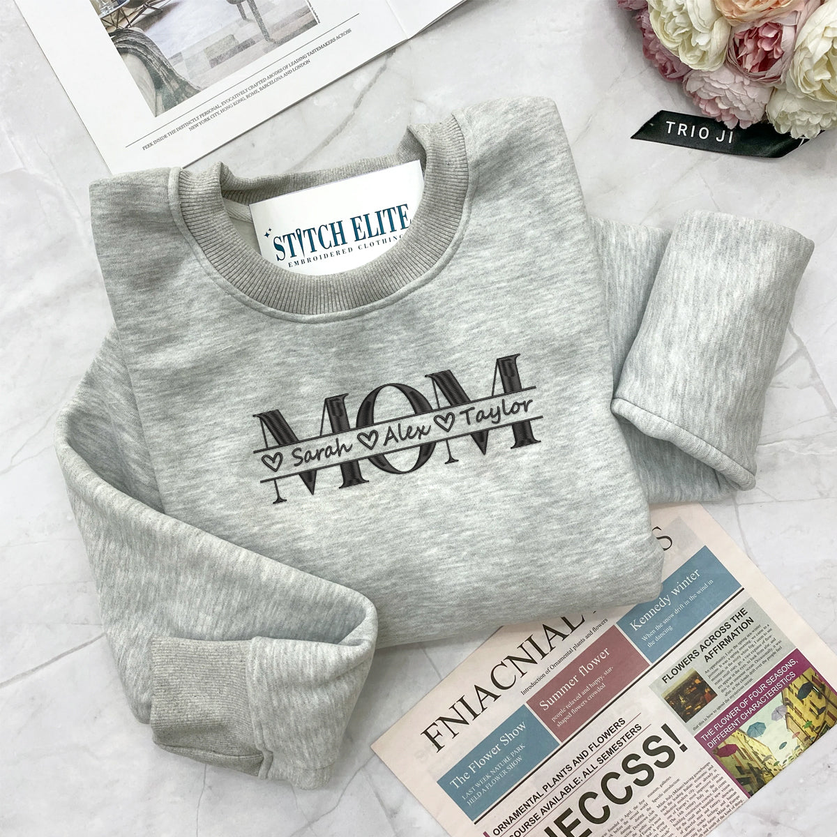 Custom Mama Sweatshirt with Kid Name Personalized Embroidered Shirt Gift For Mother, Mother's Day Gift