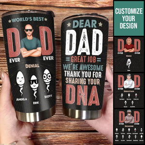 Thank You For Sharing Your DNA Dad - Personalized Tumbler - Gift For Father, Father's Day