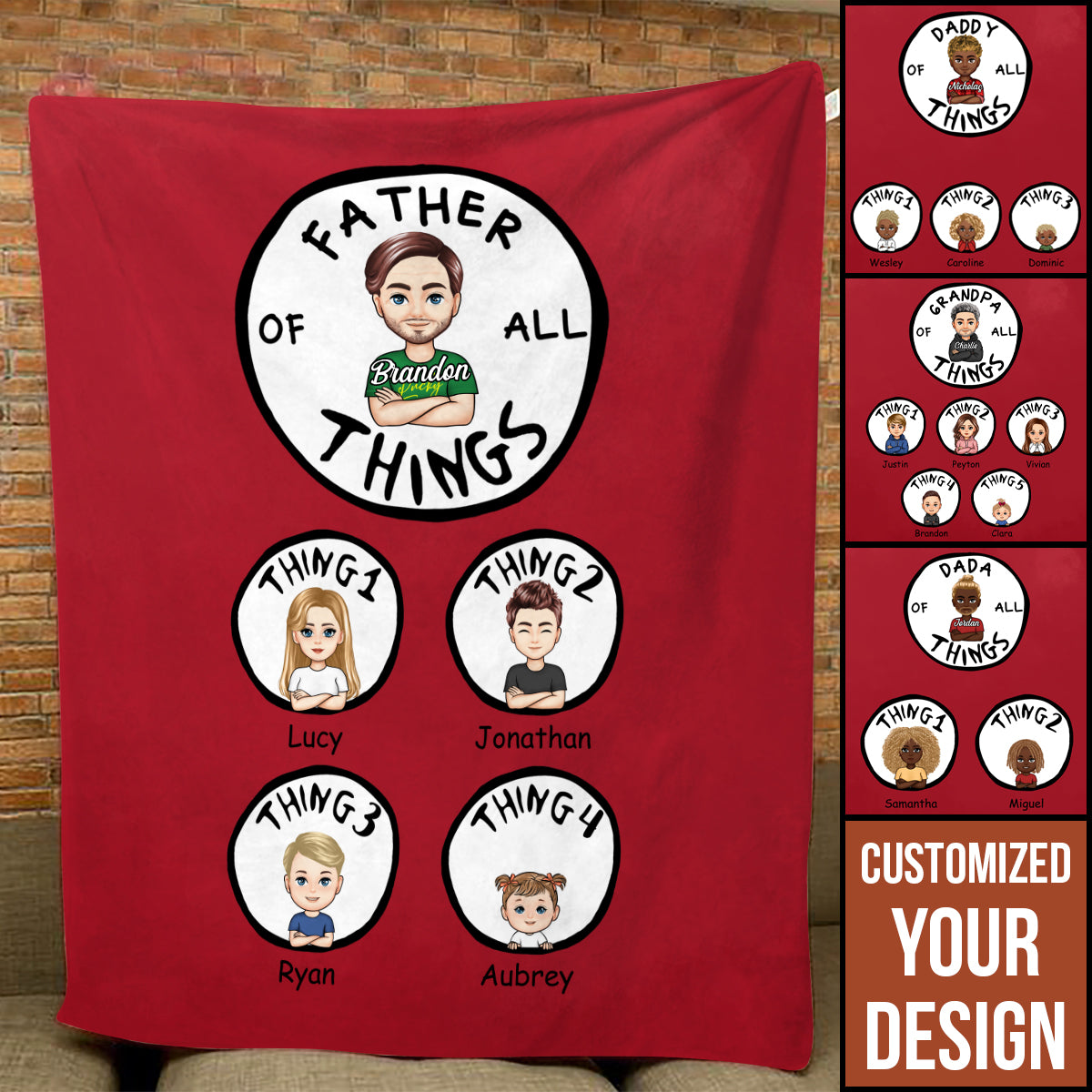 Father Of All Things V2 - Personalized Blanket - Father's Day, Birthday Gift For Father, Grandpa