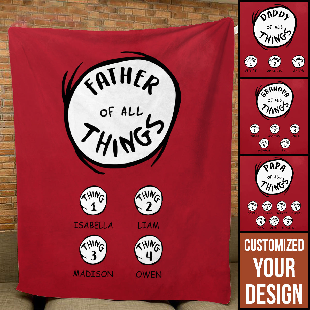 Father Of All Things - Personalized Blanket - Father's Day, Birthday Gift For Father, Grandpa, Papa
