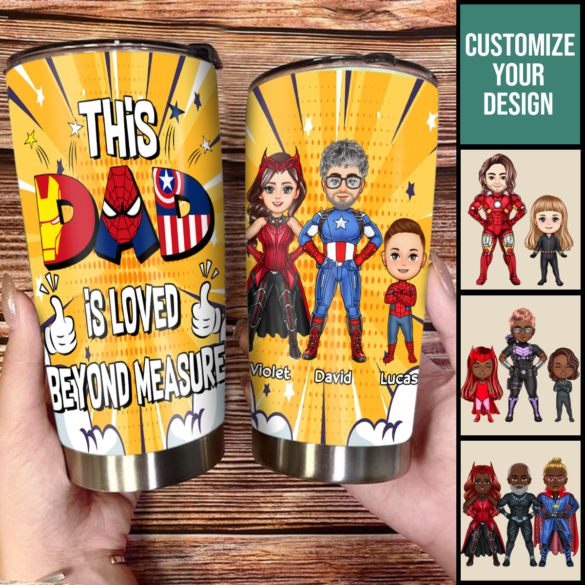 This Dad Is Love Beyond Measure - Personalized Tumbler - Loving Gift For Father, Dad, Father's Day, Birthday Gift