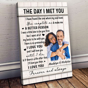 The Day I Met You - Personalized Canvas - Gift For Couple