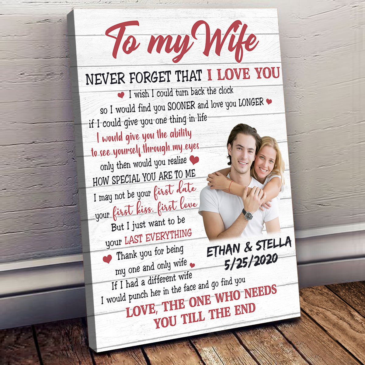 Want To Be Your Last Everything - Personalized Canvas - Gift For Wife