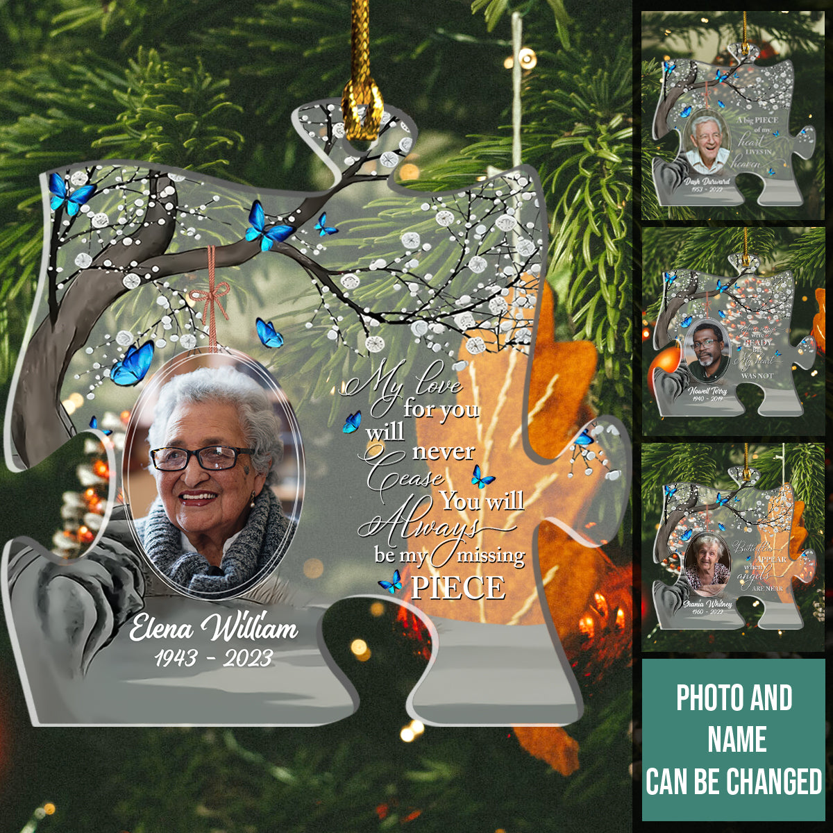 You Will Always Be My Missing Piece - Personalized Acrylic Ornament - Memorial, Christmas Gift For Family