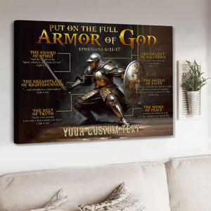 Whole Armor Of God Poster-Jesus Wall Cross-Personalized Canvas Poster