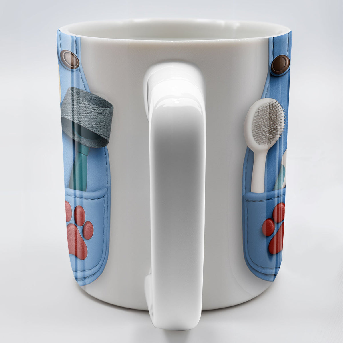 Customizable Cat Groomer Gear Design With Paw Prints And Tools, Coffee Mug, Gift For Pet Lovers