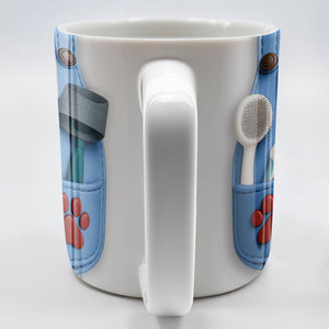 Customizable Cat Groomer Gear Design With Paw Prints And Tools, Coffee Mug, Gift For Pet Lovers