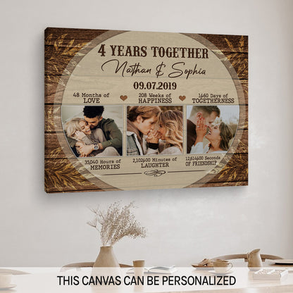 1 Year Anniversary gift for Him for Her - Personalized One Year Anniversary present - 1 Year Together - Custom Canvas