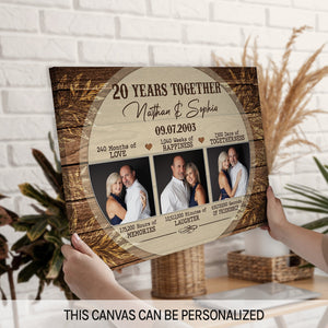 1 Year Anniversary gift for Him for Her - Personalized One Year Anniversary present - 1 Year Together - Custom Canvas