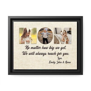 Mom, No Matter How Big We Get, We Will Always Reach For You - Personalized Custom Canvas, Mother's Day And Birthday Gift For Mom