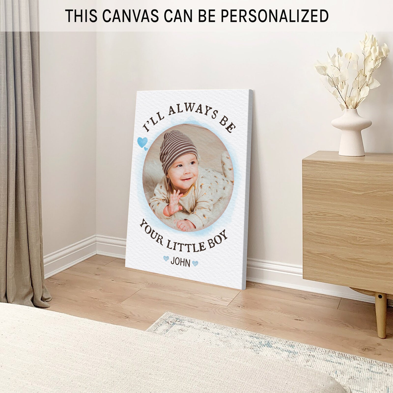 Mom's Little Boy/Girl - Personalized Mother's Day Gift For Mom From Son/Daughter - Custom Photo Canvas