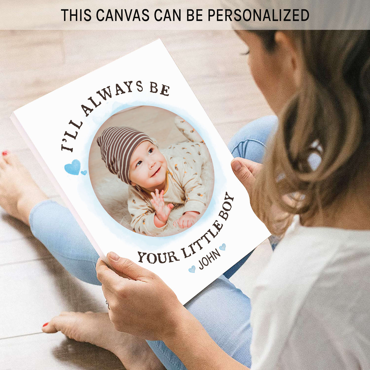 Mom's Little Boy/Girl - Personalized Mother's Day Gift For Mom From Son/Daughter - Custom Photo Canvas