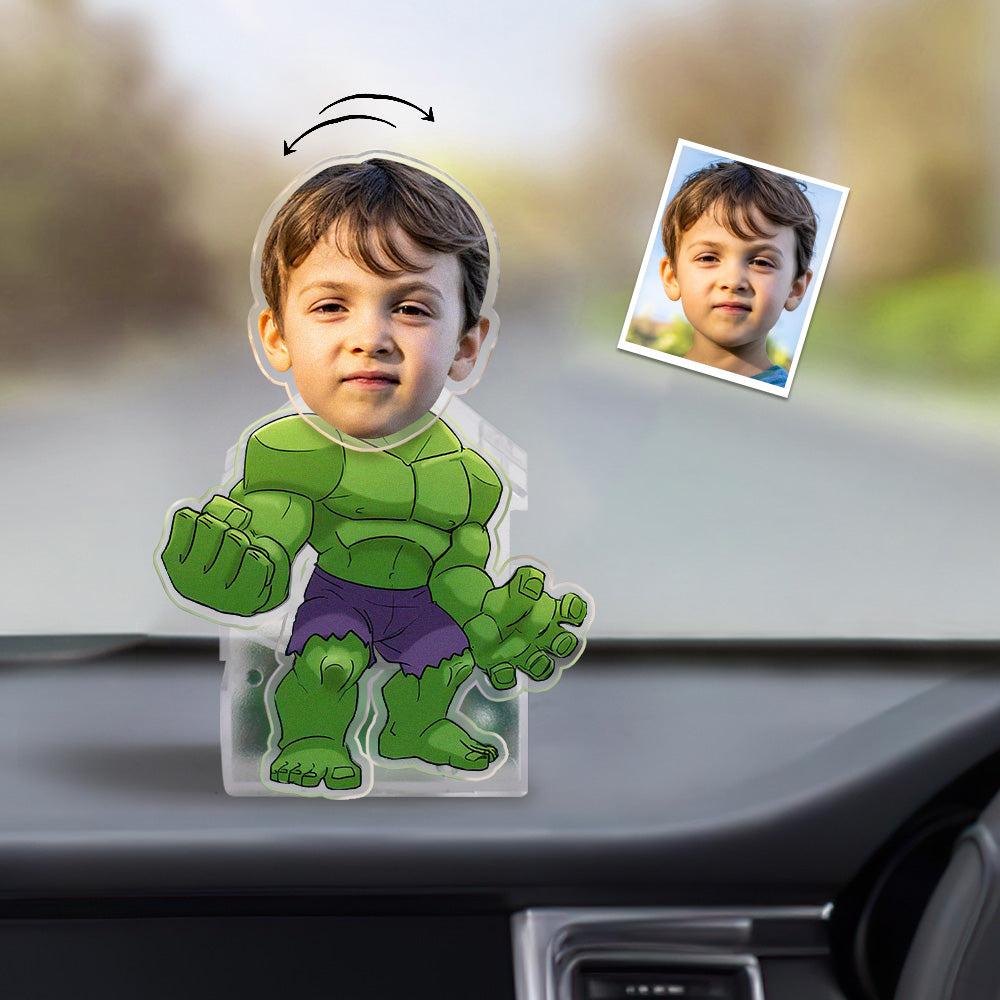 Custom Face Shaking Head Ornament Personalized Hulk Car Dashboard Decoration Home Desktop Ornament