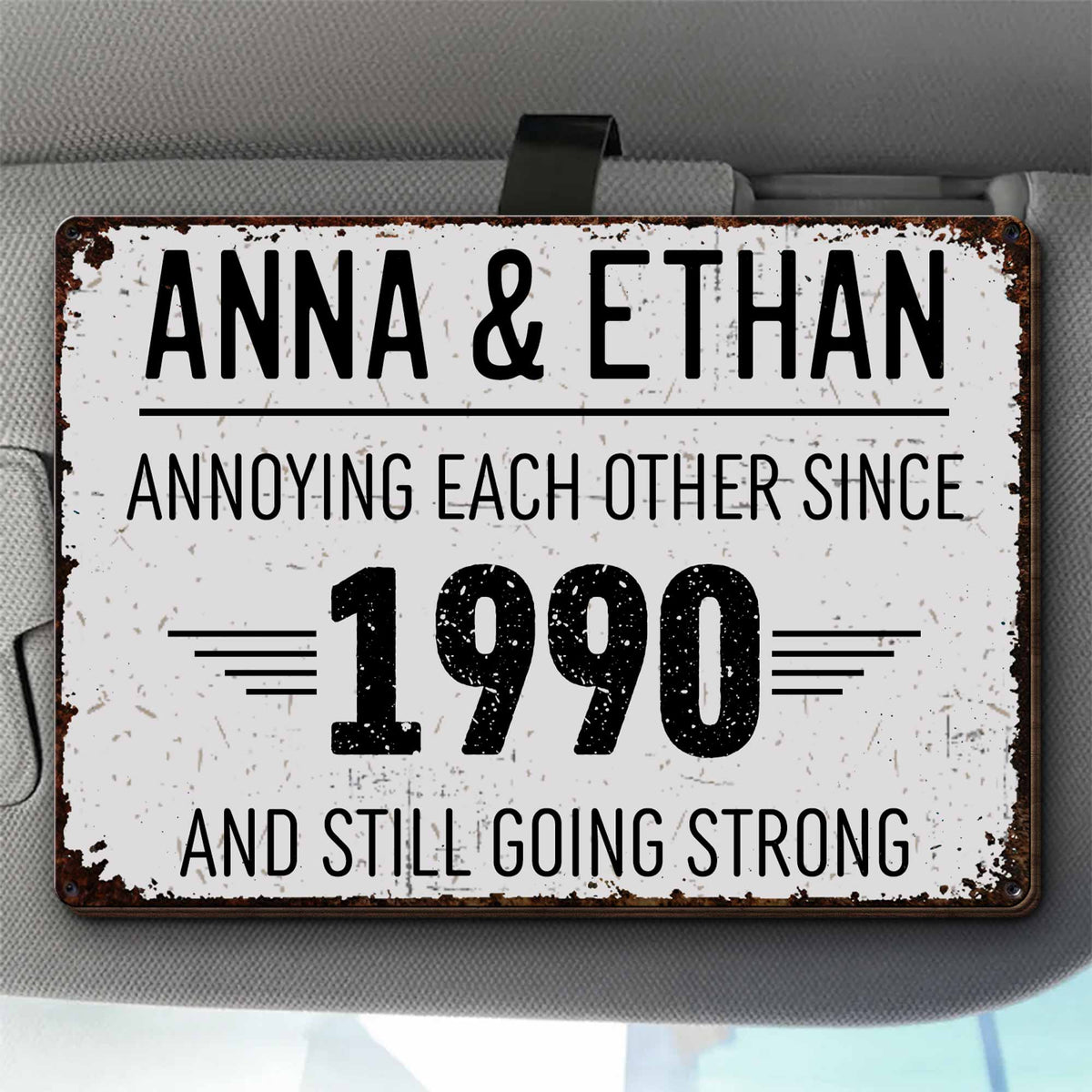 Annoying Each Other And Still Going Strong Car Visor Clip, Gift For Couples Custom Car Visor Clip, Valentine Day's Gift For Boyfriend Husband Gift For Him