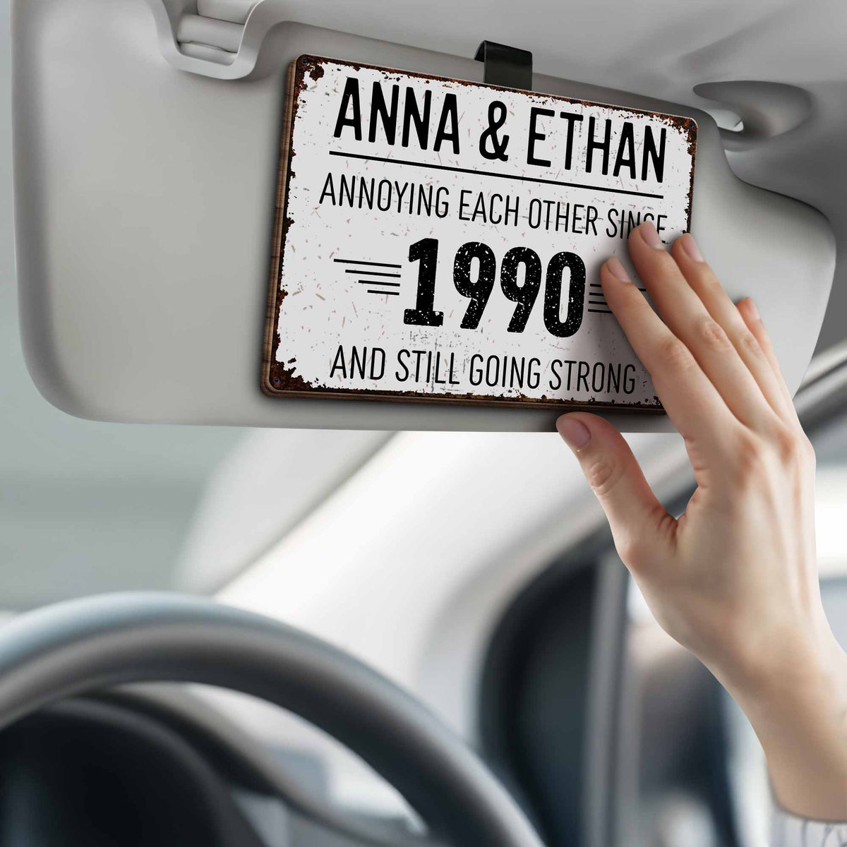 Annoying Each Other And Still Going Strong Car Visor Clip, Gift For Couples Custom Car Visor Clip, Valentine Day's Gift For Boyfriend Husband Gift For Him