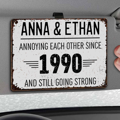 Annoying Each Other And Still Going Strong Car Visor Clip, Gift For Couples Custom Car Visor Clip, Valentine Day's Gift For Boyfriend Husband Gift For Him