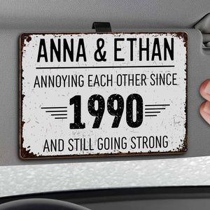 Annoying Each Other And Still Going Strong Car Visor Clip, Gift For Couples Custom Car Visor Clip, Valentine Day's Gift For Boyfriend Husband Gift For Him