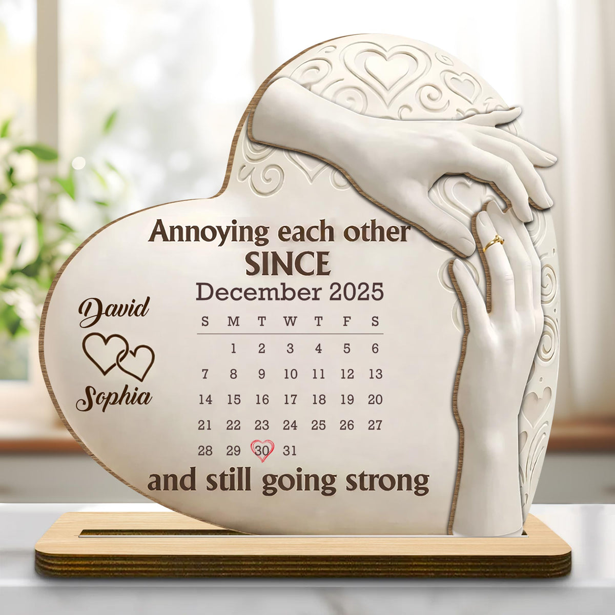 Annoying Each Other Since, Heart and Hands Design, Personalized Gift For Couples