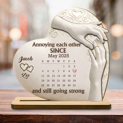 Annoying Each Other Since, Heart and Hands Design, Personalized Gift For Couples