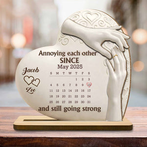 Annoying Each Other Since, Heart and Hands Design, Personalized Gift For Couples