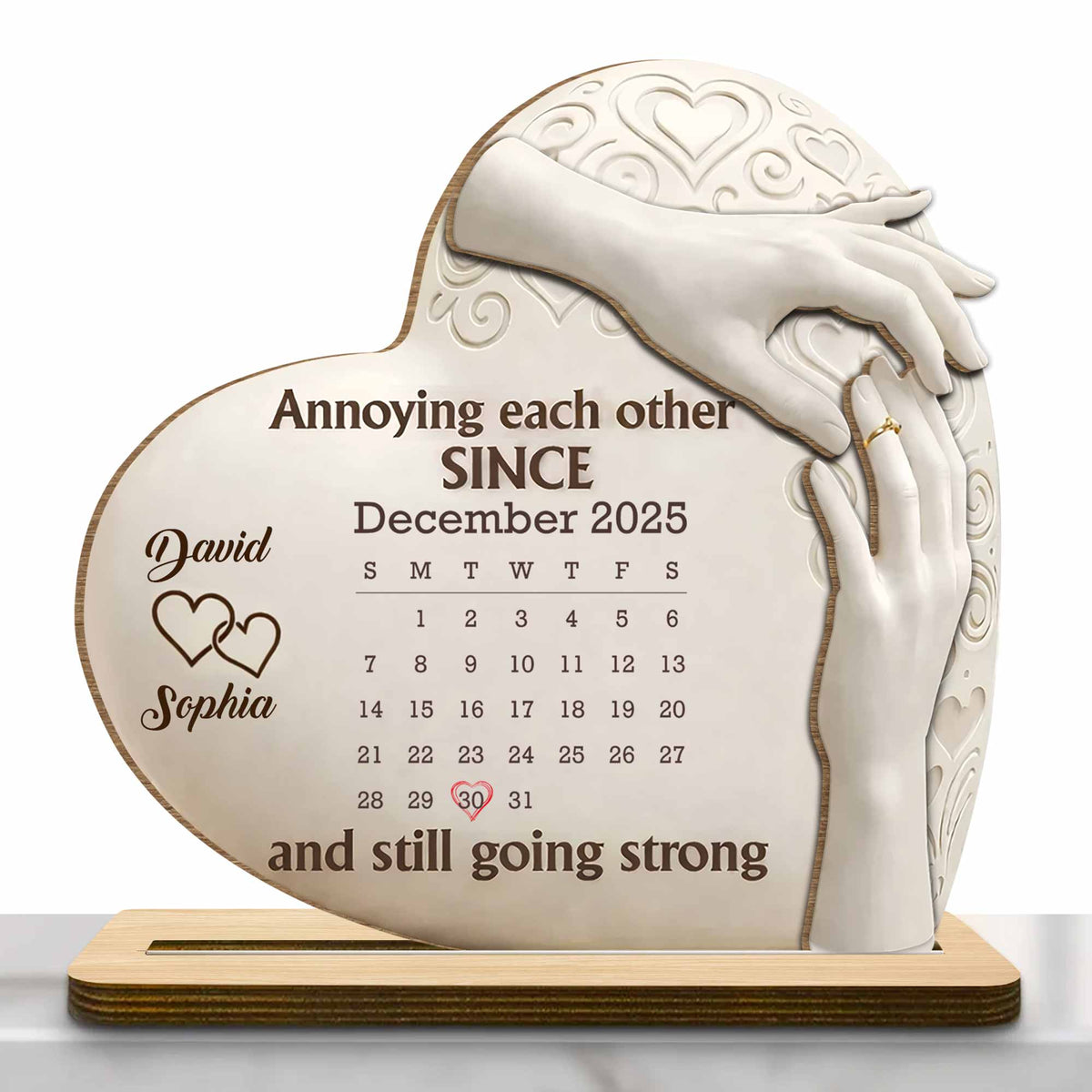 Annoying Each Other Since, Heart and Hands Design, Personalized Gift For Couples