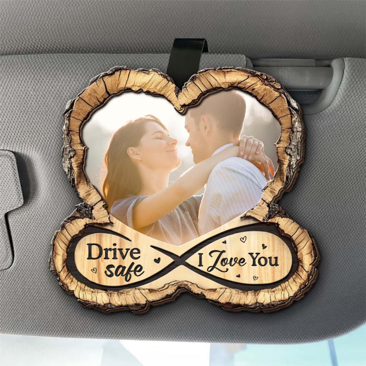 Drive Safe I Love You Heart Shaped Clip,Custom Car Visor Clip,Gift For Spouse And Partner